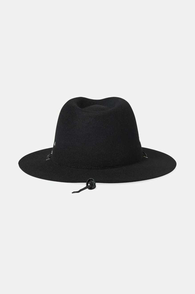 Brixton Unisex Wesley Weather Guard Packable Fedora - Black | Back