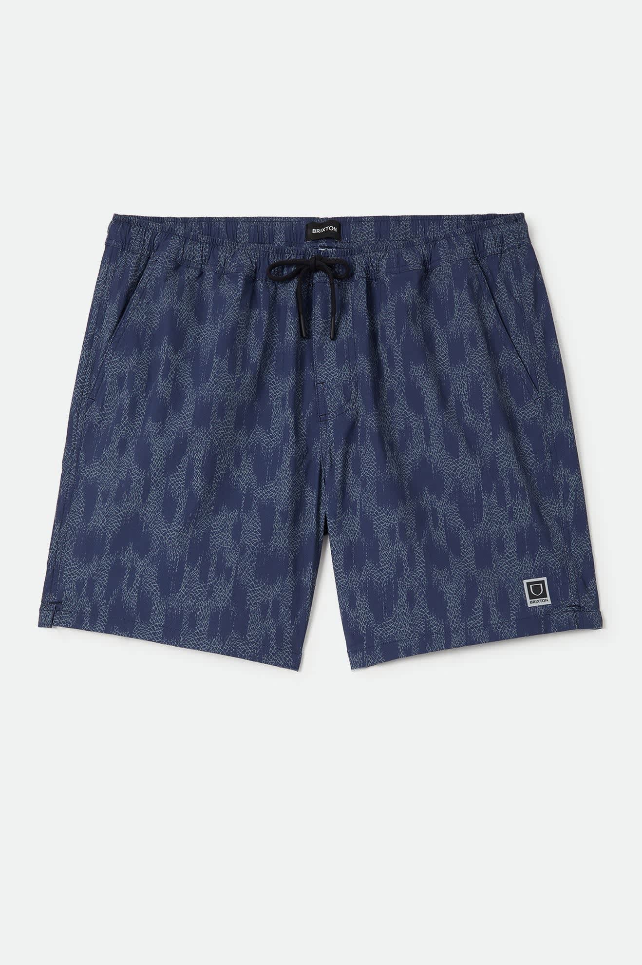 Men's Everyday Stretch Hybrid Short 7" in the color Washed Navy Crackle - Front Product Laydown Image