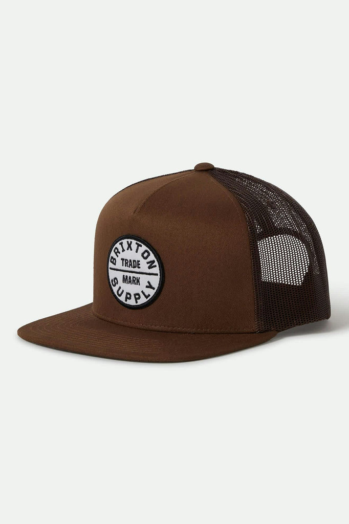 Unisex Oath Trucker Hat in the color Pinecone Brown/Pinecone Brown - Front Product View