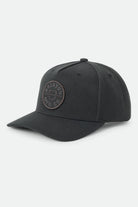 Unisex Crest Snapback in the color Black/Black - Front Product Laydown Image