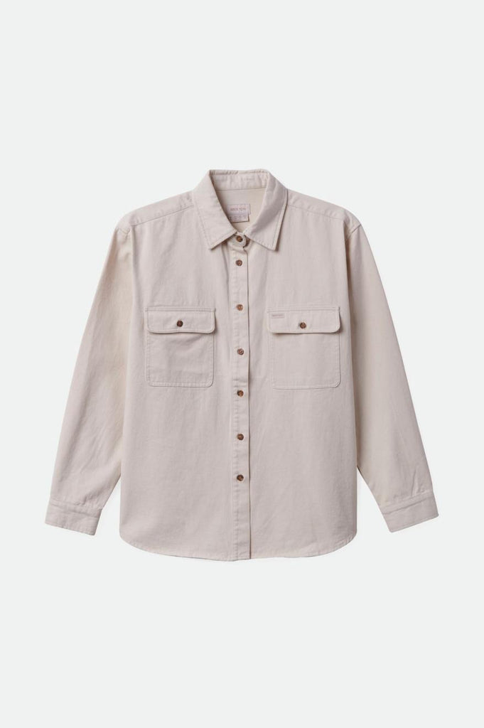 Brixton Women's Bowery Boyfriend Overshirt - Natural | Profile