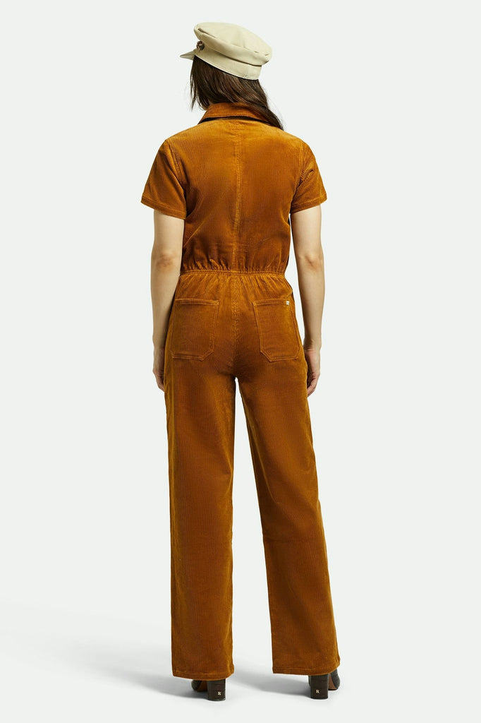 Brixton Utility Jumpsuit - Golden Brown Cord