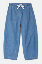 Women's Utility Everyday Barrel Pant in the color Light Stone Wash - Front Product Laydown Image