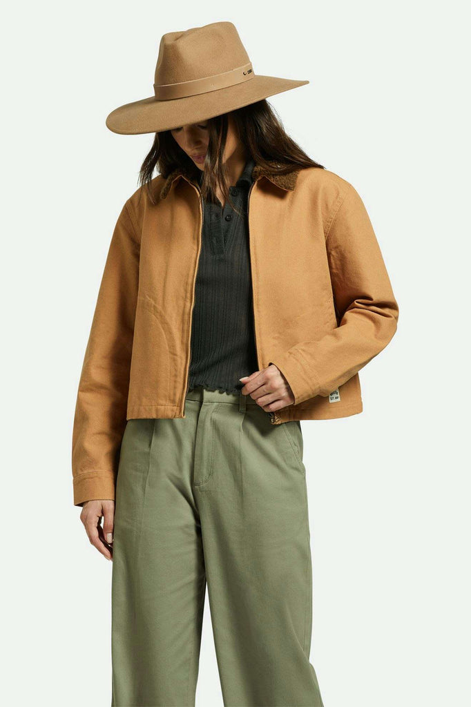 Brixton Women's Eleanor Felt Packable Hat - Macadamia | Lifestyle 1