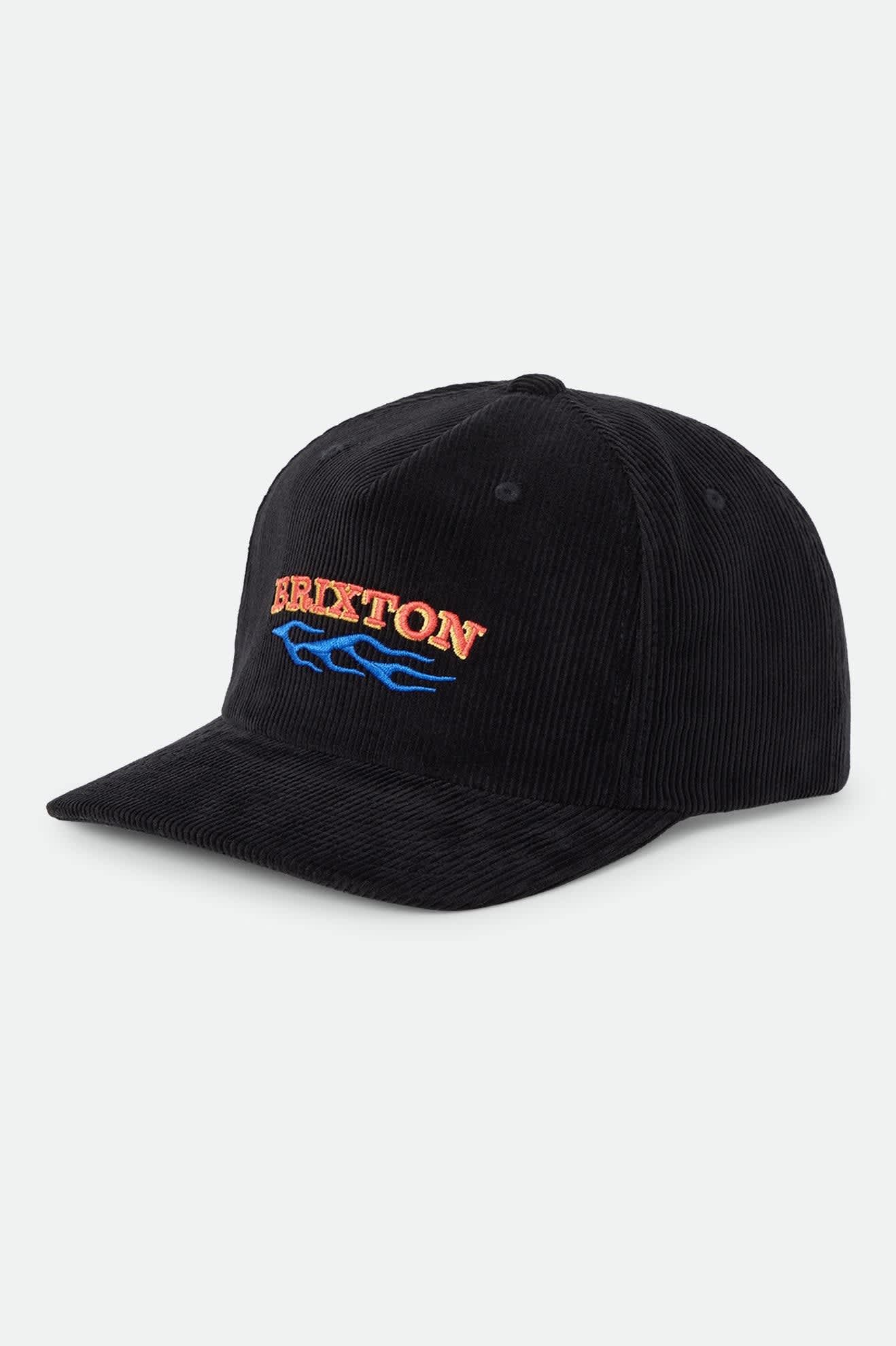Unisex Clifton Snapback in the color Black - Front Product Laydown Image
