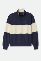 Men's Danville Quarter Zip Fleece in the color Navy/Whitecap - Front Product Laydown Image