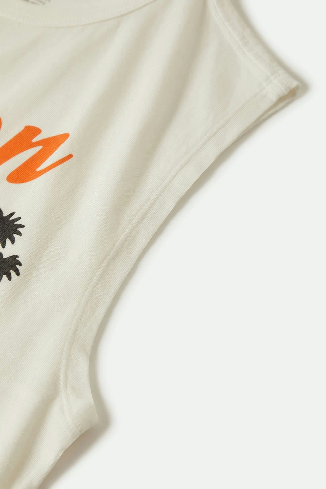 Women's Brixton Motel Muscle Tank in the color Off White - Additional Laydown image