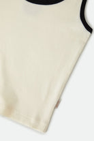 Women's Ringer Organic A-Tank in the color Off White/Black - Additional Laydown image