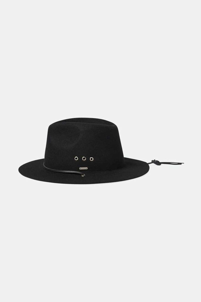 Brixton Unisex Wesley Weather Guard Packable Fedora - Black | Extra Shot