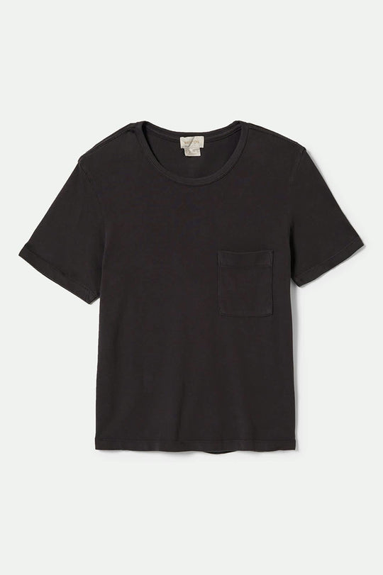 Women's Carefree Organic Garment Dye Perfect T-Shirt in the color Black - Front Product View