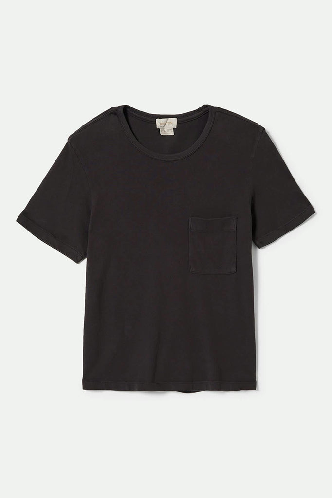 Women's Carefree Organic Garment Dye Perfect T-Shirt in the color Black - Front Product View