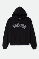 Men's Dugout Zip Hood Fleece in the color Black/Grey - Front Product Laydown Image