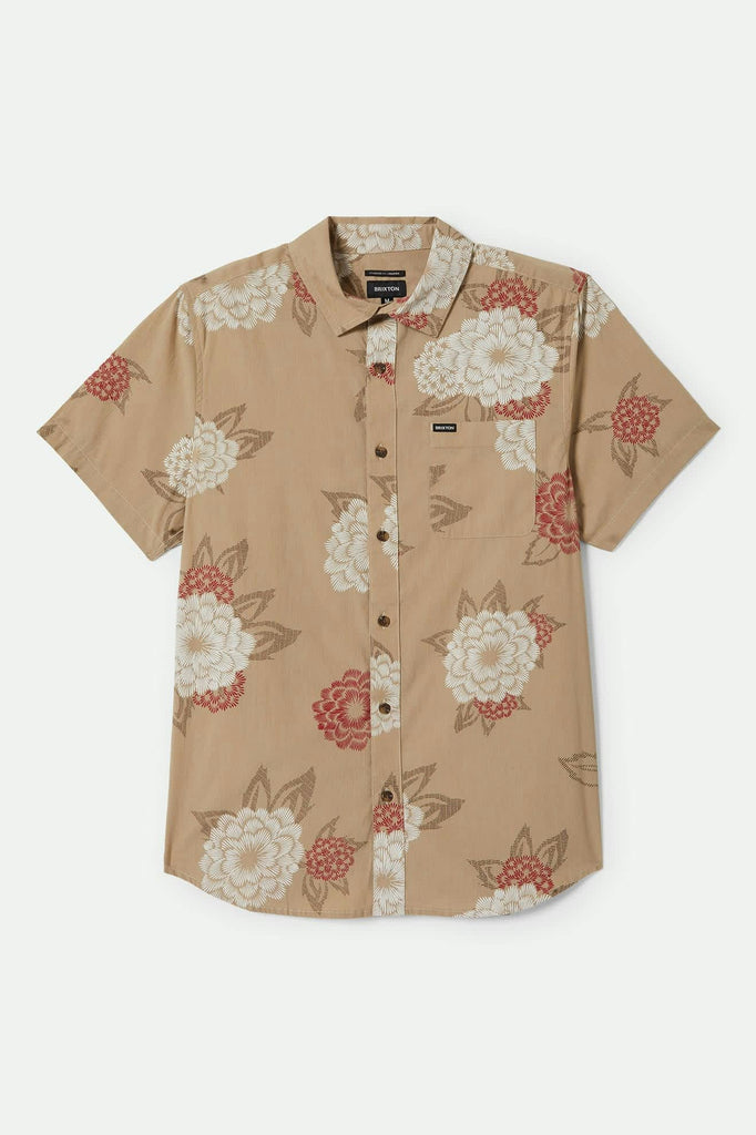 Men's Charter Print S/S Shirt in the color Cream/Painterly Floral - Front Product View