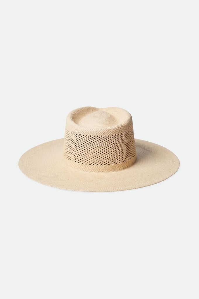 Back Laydown Image for Jo Panama Straw Rancher Hat - Catalina Sand