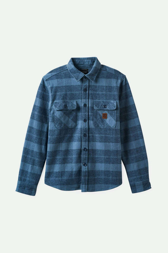 Brixton Men's Bowery Heavyweight L/S Flannel - Mirage Blue/Washed Navy | Main