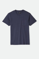 Men's Brixton Baseline Pocket T-Shirt in the color Washed Navy Vintage Wash - Front Product Laydown Image