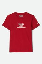Women's Coors Light Racing Fitted T-Shirt in the color Coors Red - Front Product View