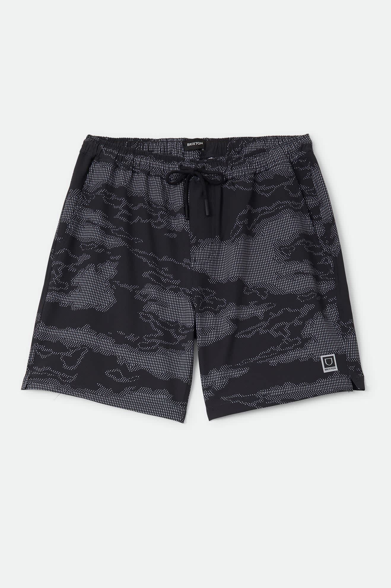 Men's Journey Active Short in the color Black Camo - Front Product Laydown Image