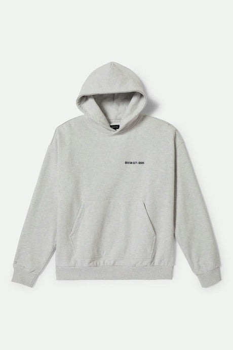 Men's Embroidered Heavyweight Oversized Hoodie in the color Heather Grey Ash - Front Product View