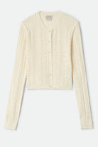 Women's Bixby Lightweight Cardigan in the color Wax Paper - Front Product Laydown Image