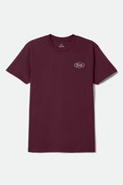 Men's Parsons Short Sleeve Standard T-Shirt in the color Burgundy/Stone - Front Product View