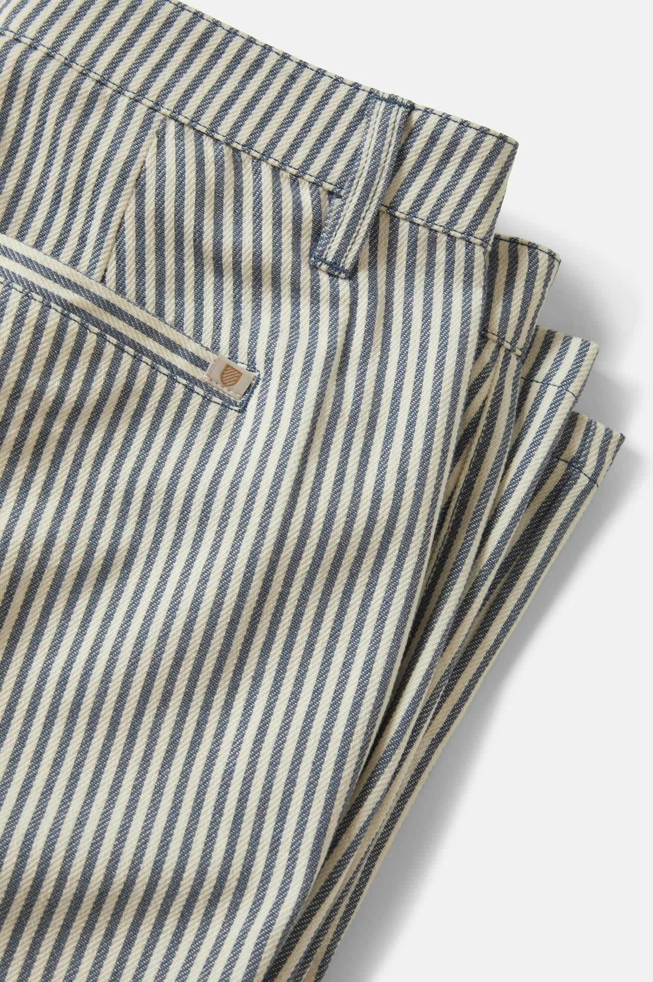Women's Bedford Pant in the color Azure Blue Pinstripe - Additional Laydown image