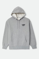 Men's Ewing Hood in the color Heather Grey - Front Product Laydown Image