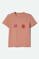 Women's Tossed Dice Crew T-Shirt in the color Italian Clay - Front Product View
