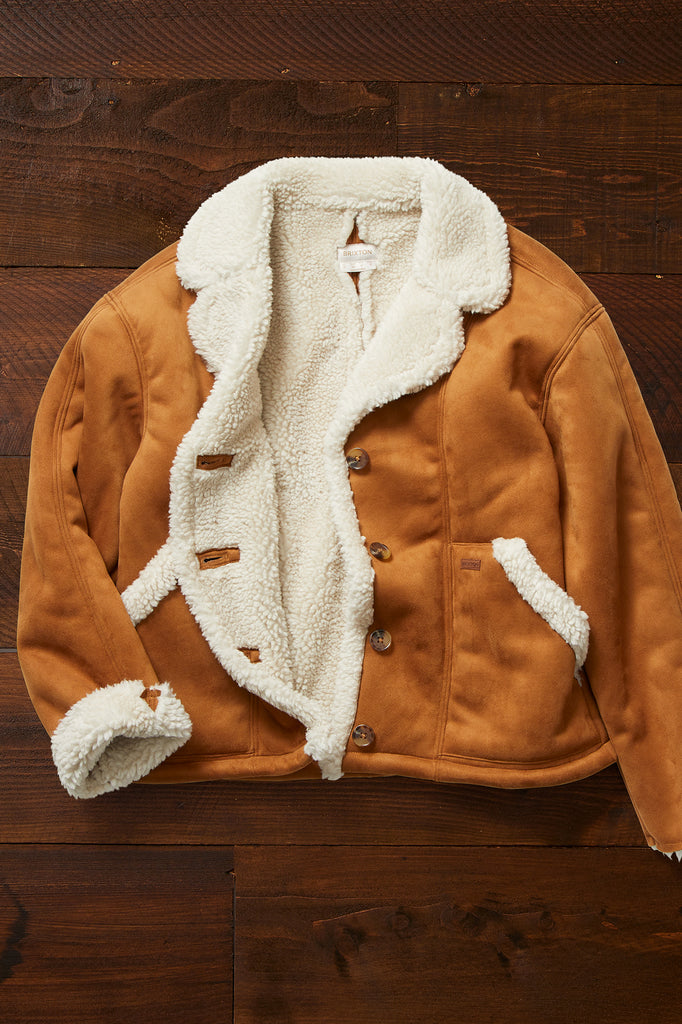 Brixton Reserve Women's Vegan Shearling Jacket - Caramel