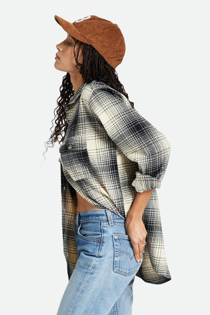 Brixton Bowery Boyfriend L/S Flannel - Biscotti/Black