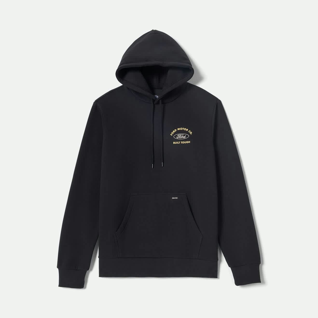 Men's Ford Built Tough Fleece Hoodie in the color Burnt Rubber - Additional Laydown image