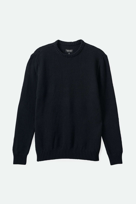 Brixton Men's Jacques Waffle Knit Sweater - Black | Main