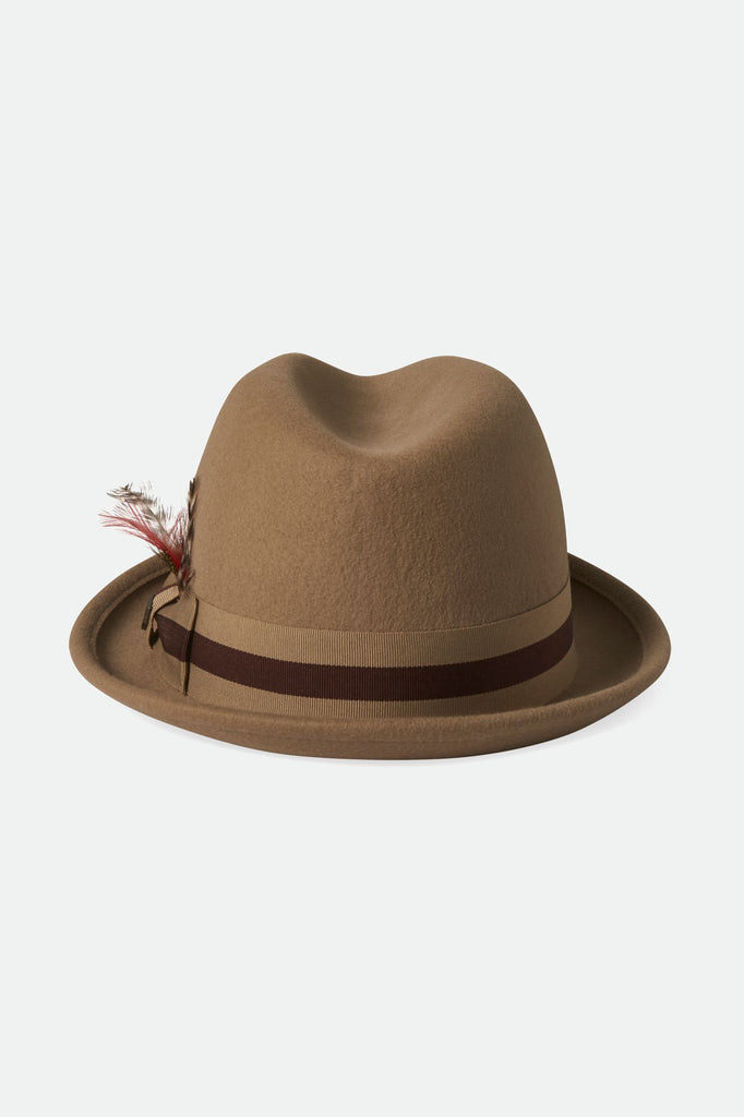 Brixton Unisex Gain Fedora - Sand/Sand/Brown | Back