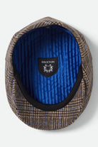 Unisex Barrel Snap Cap in the color Tan/Light Brown/Royal - Additional Laydown image