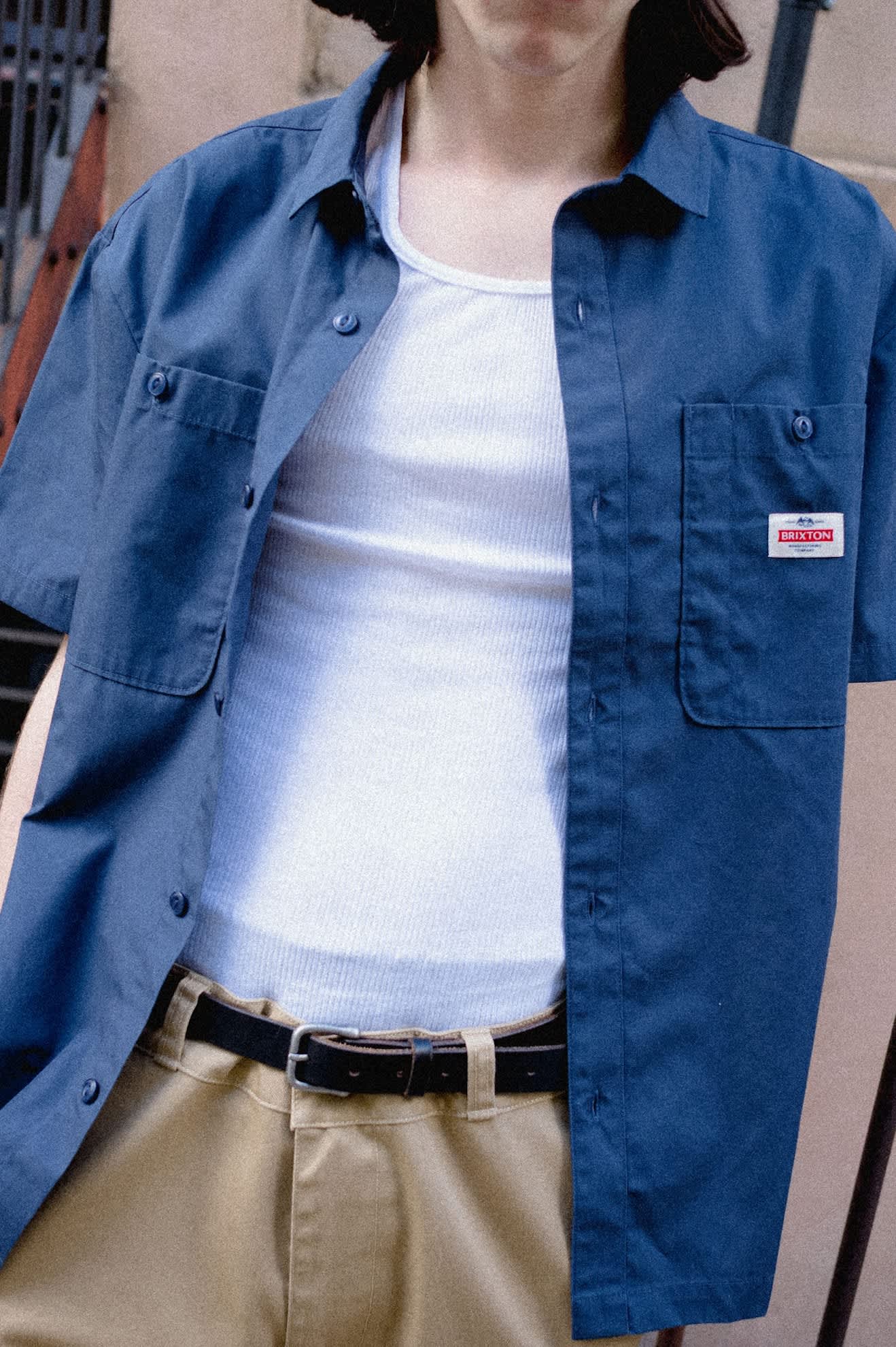 Men's Trademark Short Sleeve Shirt in the color Washed Navy - Men's Lifestyle 2.0