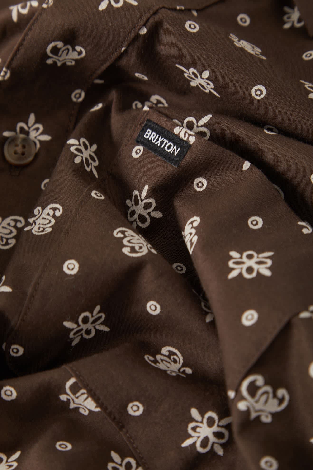 Men's Charter Print Shirt in the color Walnut Brown Bandana - Additional Laydown image