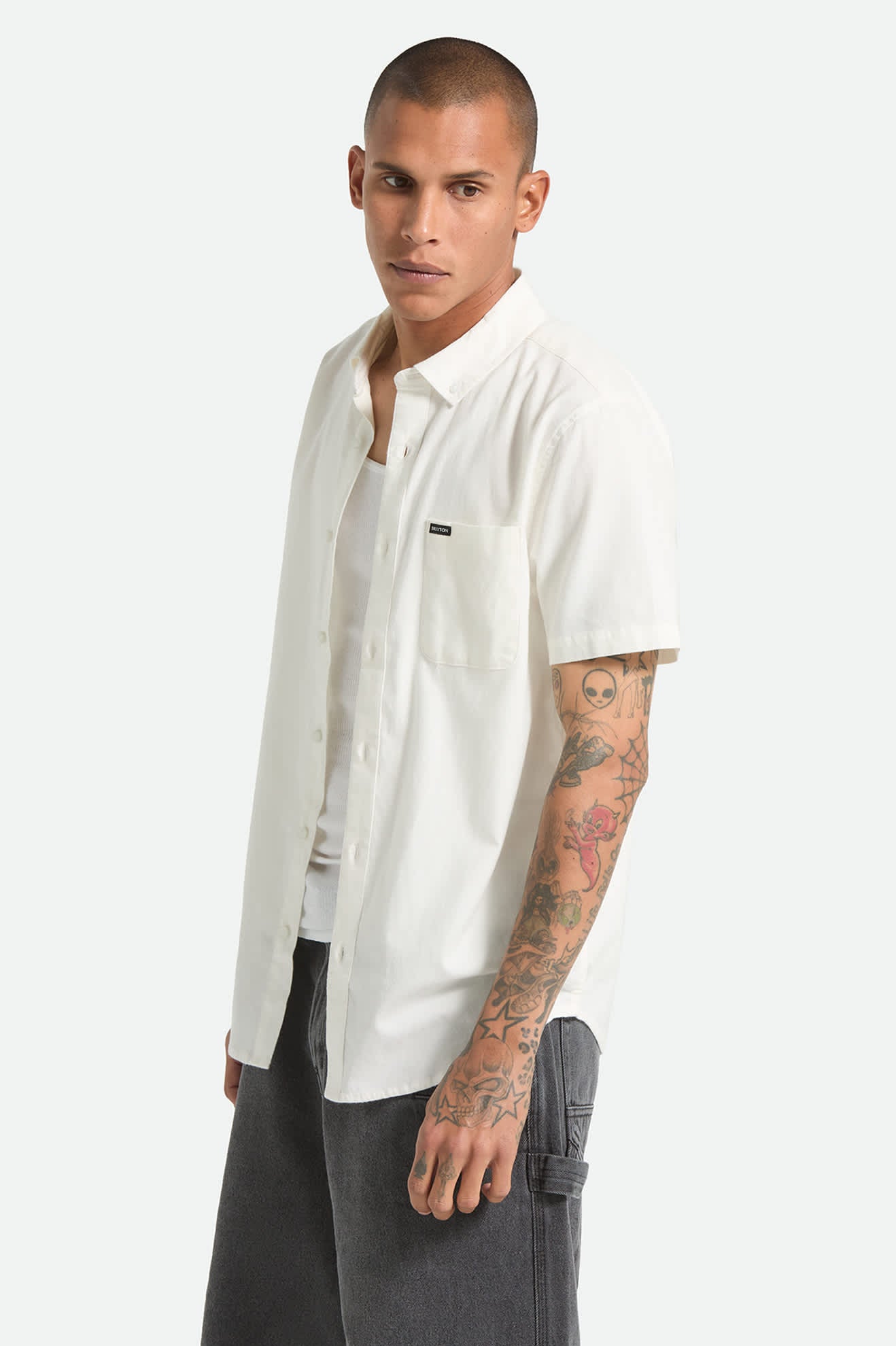 Men's Sanford Oxford Woven in the color Off White - Additional Fit image