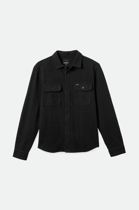 Brixton Men's Bowery Textured Loop Twill L/S Overshirt - Black | Main