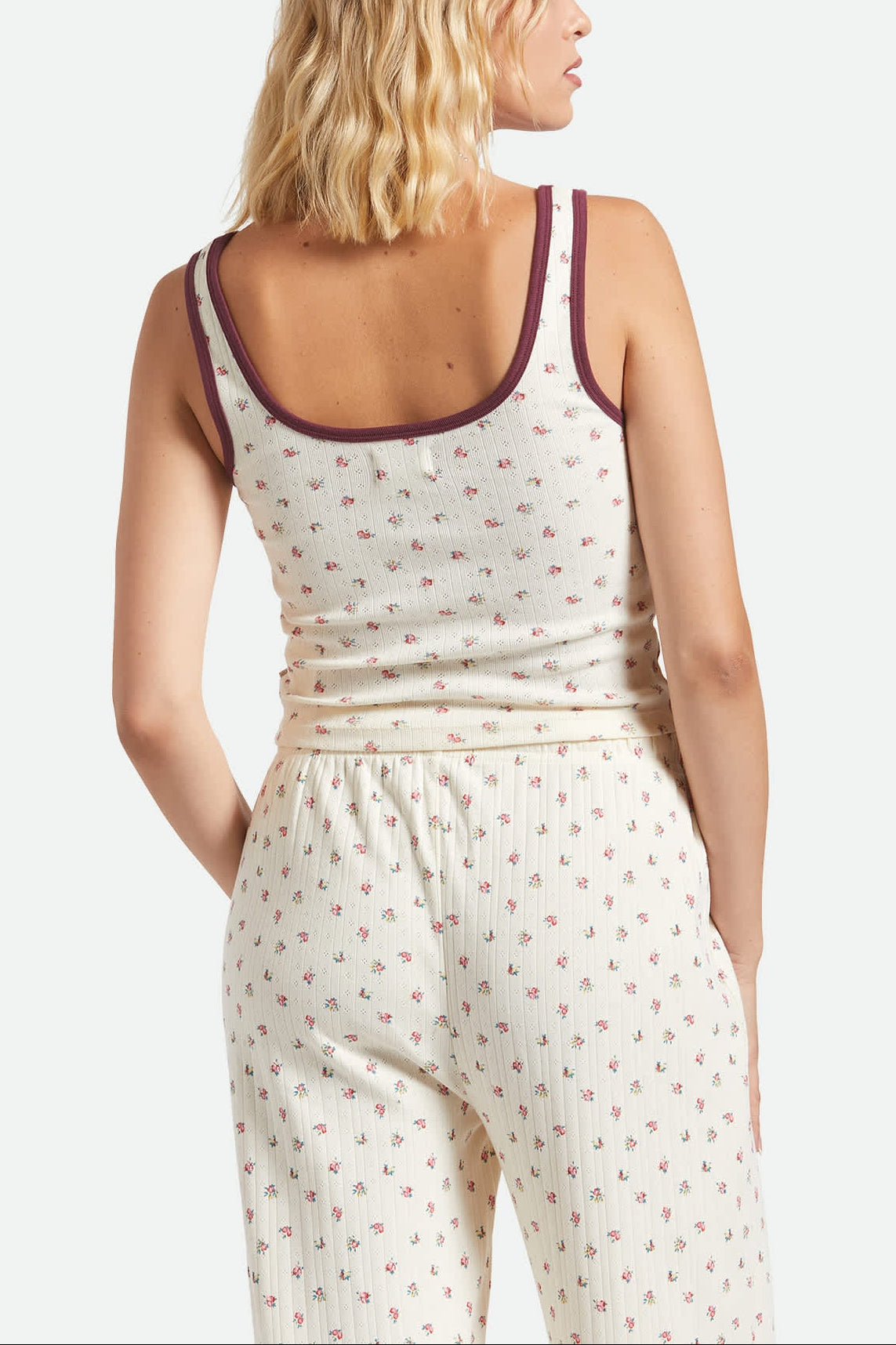 Women's Off Duty A-Tank in the color Floral Pointelle - Women's Back View