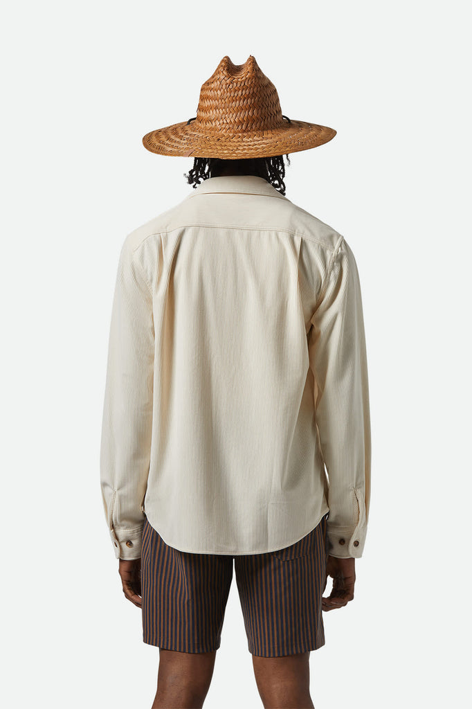 Men's The Field Corduroy L/S Overshirt in the color Whitecap - Men's Back View