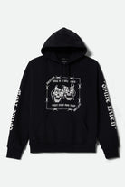 Men's Smile Always Relaxed Hoodie in the color Black Worn Wash - Front Product View