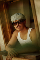 Unisex Brood Newsboy Cap in the color Blue Window Plaid - Men's Lifestyle 2.0