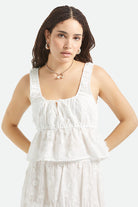 Women's The Abigail Tie Top in the color Off White Floral - Additional Fit image