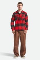 Men's Bowery Flannel in the color Black/Adrenaline Rush/Off White - Additional Fit image