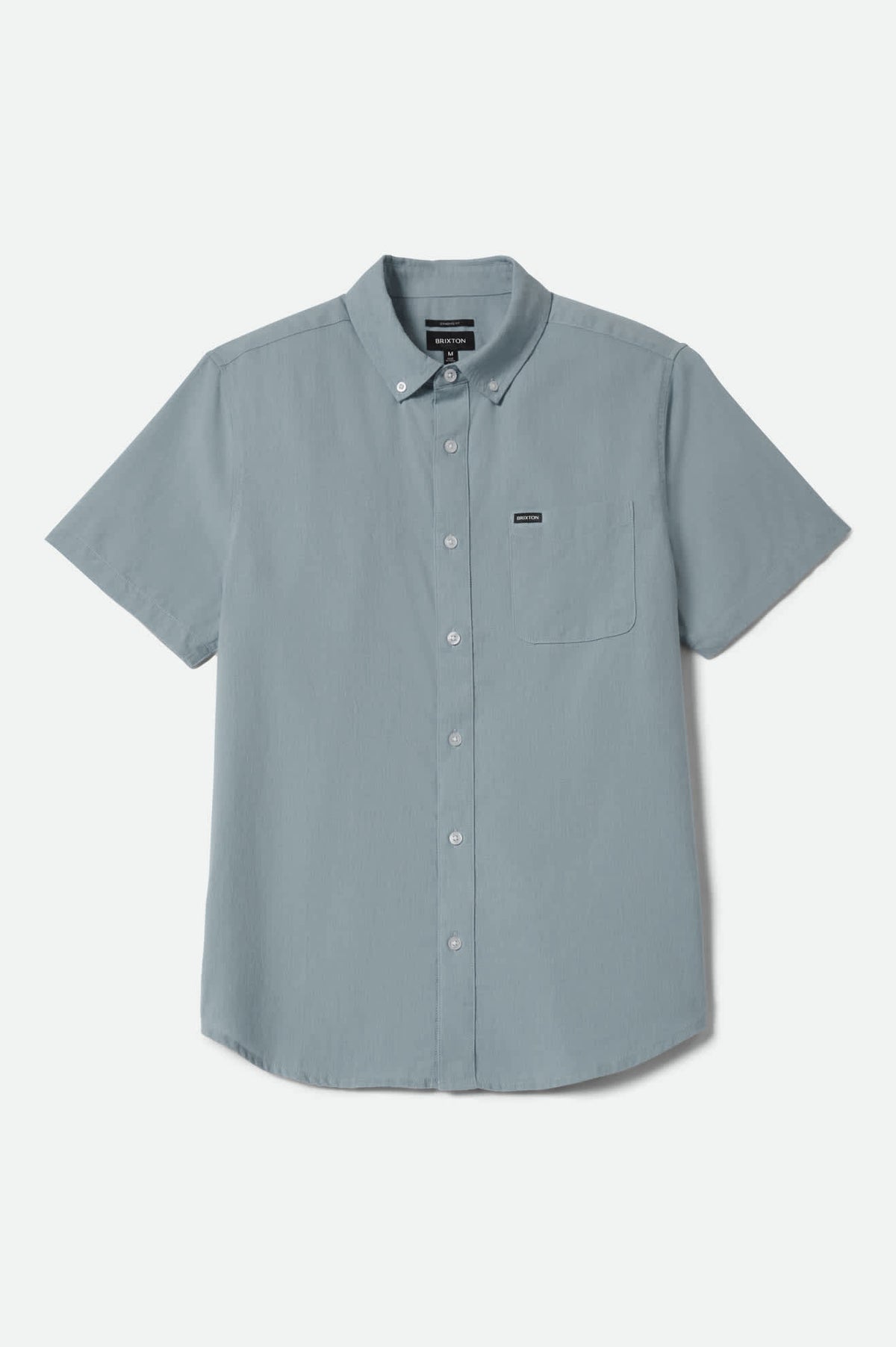 Men's Sanford Oxford Short Sleeve Shirt in the color Blue Aura - Front Product Laydown Image