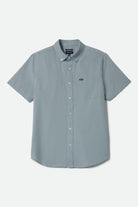 Men's Sanford Oxford Short Sleeve Shirt in the color Blue Aura - Front Product Laydown Image