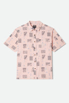 Men's Cru Print Short Sleeve Shirt in the color Silver Pink/Photo - Front Product Laydown Image