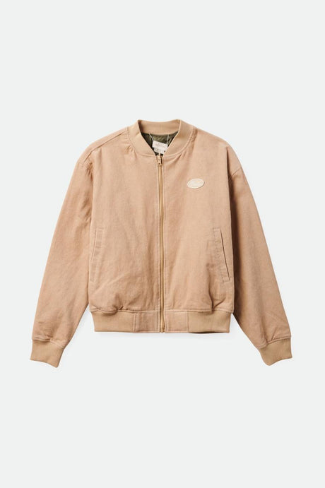 Brixton Women's Utopia Reversible Bomber Jacket - Sesame | Profile