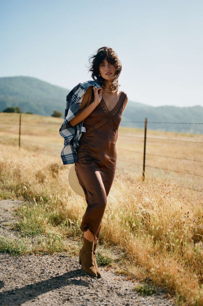 Women's The Ridge Slip Dress in the color Pinecone Brown - Men's Lifestyle image