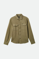 Brixton Men's Bowery Textured Loop Twill L/S Overshirt - Olive Surplus | Profile